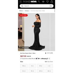 “Got Class” Black Sequin Gown - Fashionnova (Size L)